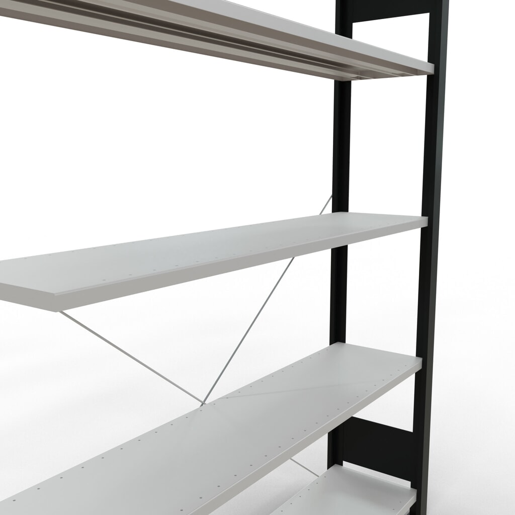 Archiefstelling SCHULTE AV, eenzijdig, zonder eindaanslagen, VL 85 kg, zwart, hxbxd 1.800 x 1.300 x 300 mm Productafbeelding nr. 4: Archiefstelling SCHULTE AV, eenzijdig, zonder eindaanslagen, VL 85 kg, zwart, hxbxd 1.800 x 1.300 x 300 mm