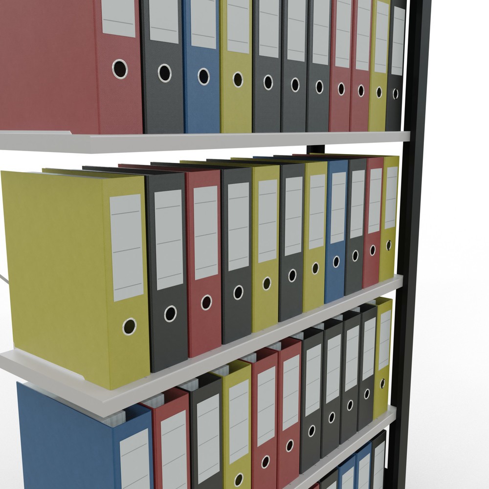 Productafbeelding nr. 3: Archiefstelling SCHULTE AV, eenzijdig, zonder eindaanslagen, VL 85 kg, zwart, hxbxd 2.000 x 1.000 x 300 mm