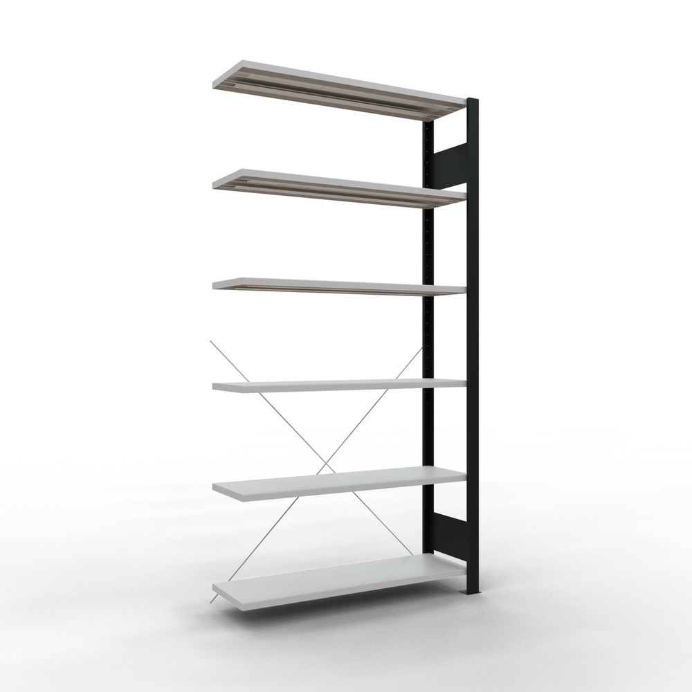 Product afbeelding: Archiefstelling SCHULTE AV, eenzijdig, zonder eindaanslagen, VL 85 kg, zwart, hxbxd 2.000 x 1.000 x 300 mm