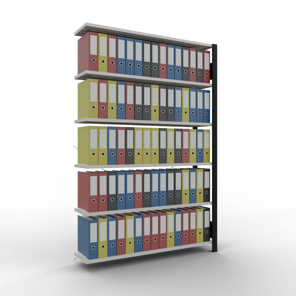 Productafbeelding nr. 2: Archiefstelling SCHULTE AV, eenzijdig, zonder eindaanslagen, VL 85 kg, zwart, hxbxd 2.000 x 1.300 x 300 mm