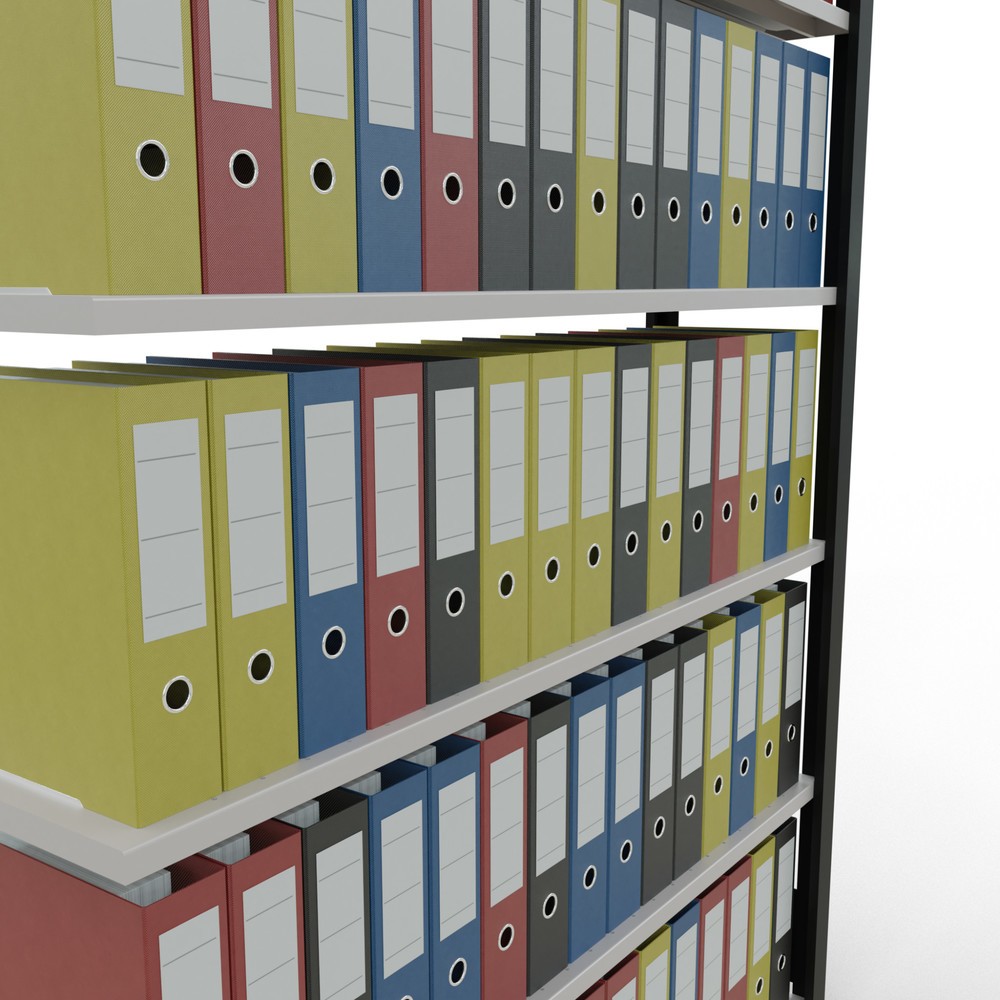 Productafbeelding nr. 3: Archiefstelling SCHULTE AV, eenzijdig, zonder eindaanslagen, VL 85 kg, zwart, hxbxd 2.000 x 1.300 x 300 mm