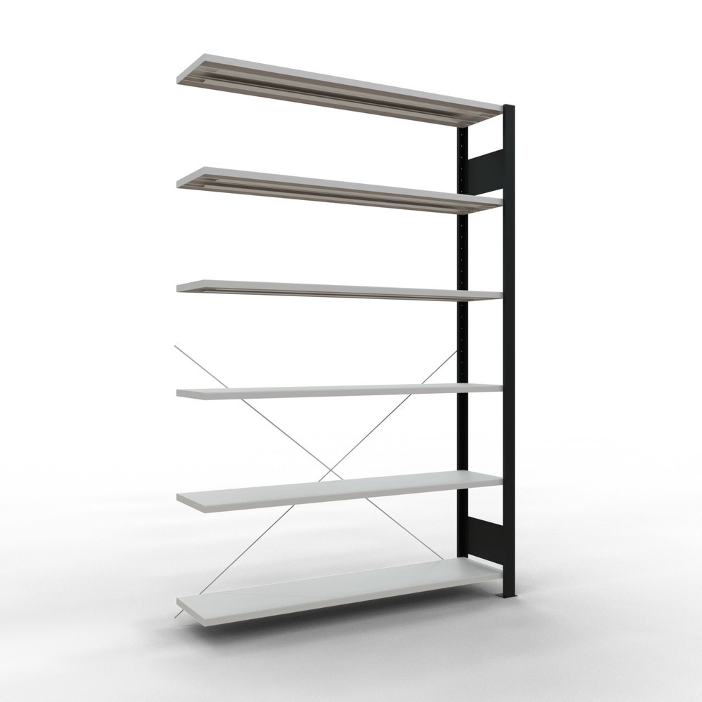Product afbeelding: Archiefstelling SCHULTE AV, eenzijdig, zonder eindaanslagen, VL 85 kg, zwart, hxbxd 2.000 x 1.300 x 300 mm