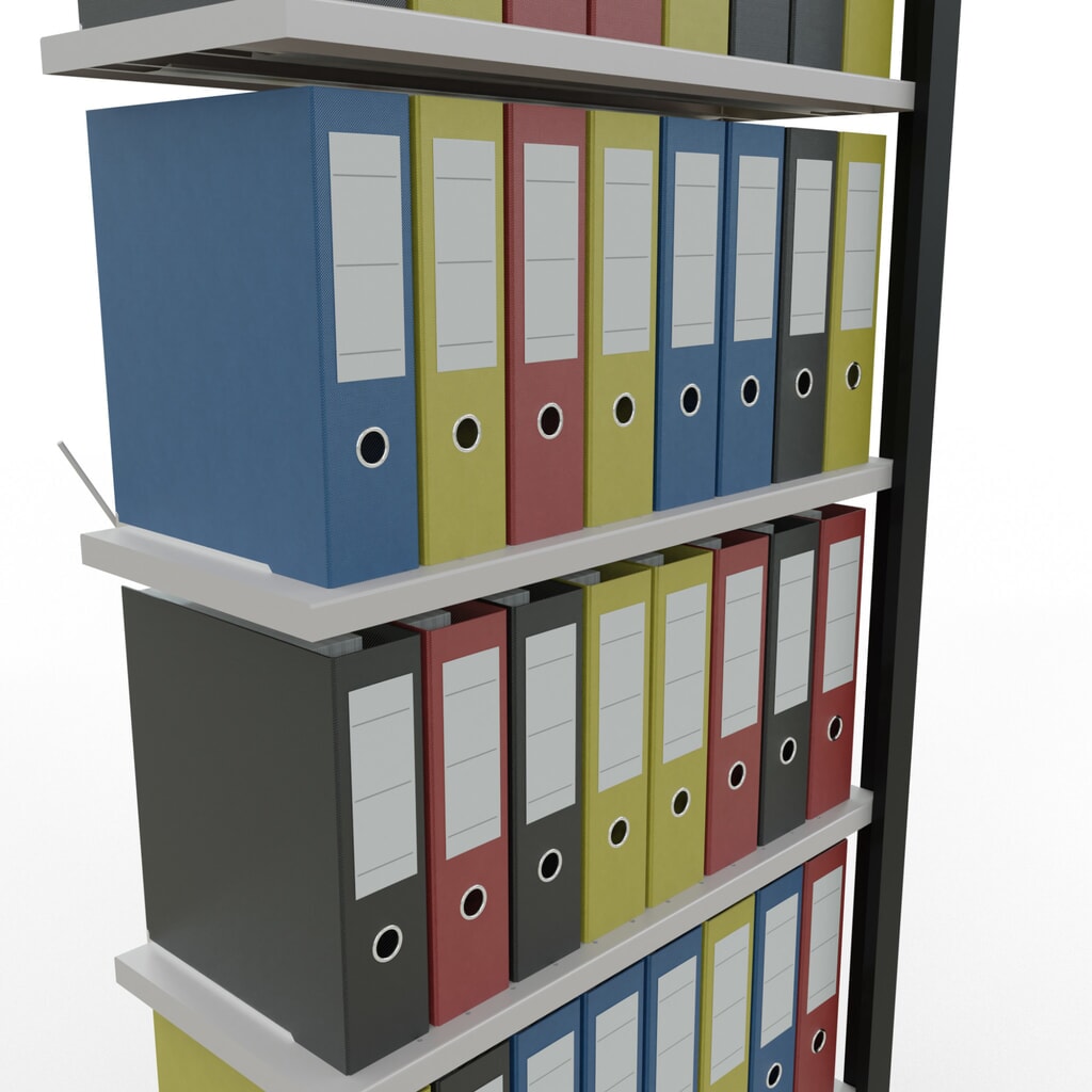 Productafbeelding nr. 3: Archiefstelling SCHULTE AV, eenzijdig, zonder eindaanslagen, VL 85 kg, zwart, hxbxd 2.300 x 750 x 300 mm