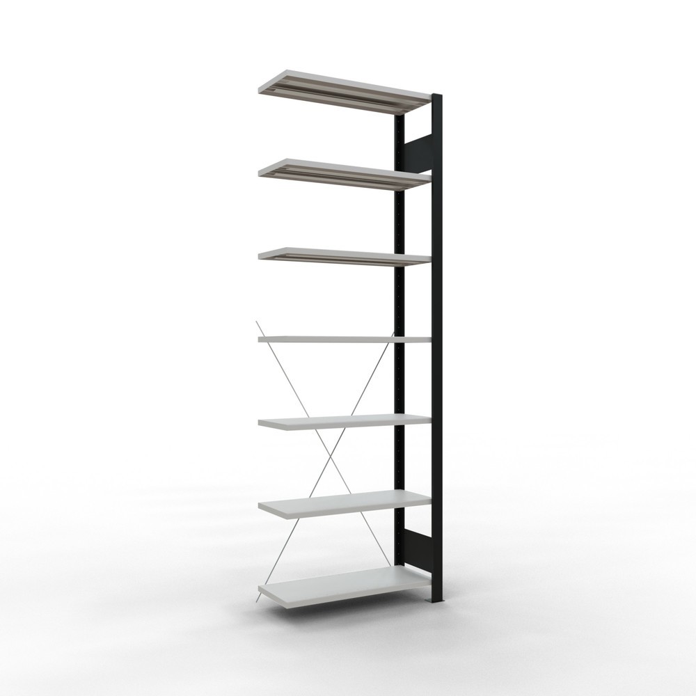 Product afbeelding: Archiefstelling SCHULTE AV, eenzijdig, zonder eindaanslagen, VL 85 kg, zwart, hxbxd 2.300 x 750 x 300 mm