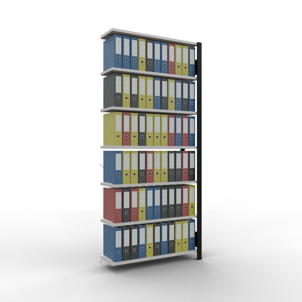 Archiefstelling SCHULTE AV, eenzijdig, zonder eindaanslagen, VL 85 kg, zwart, hxbxd 2.300 x 1.000 x 300 mm Productafbeelding nr. 2: Archiefstelling SCHULTE AV, eenzijdig, zonder eindaanslagen, VL 85 kg, zwart, hxbxd 2.300 x 1.000 x 300 mm