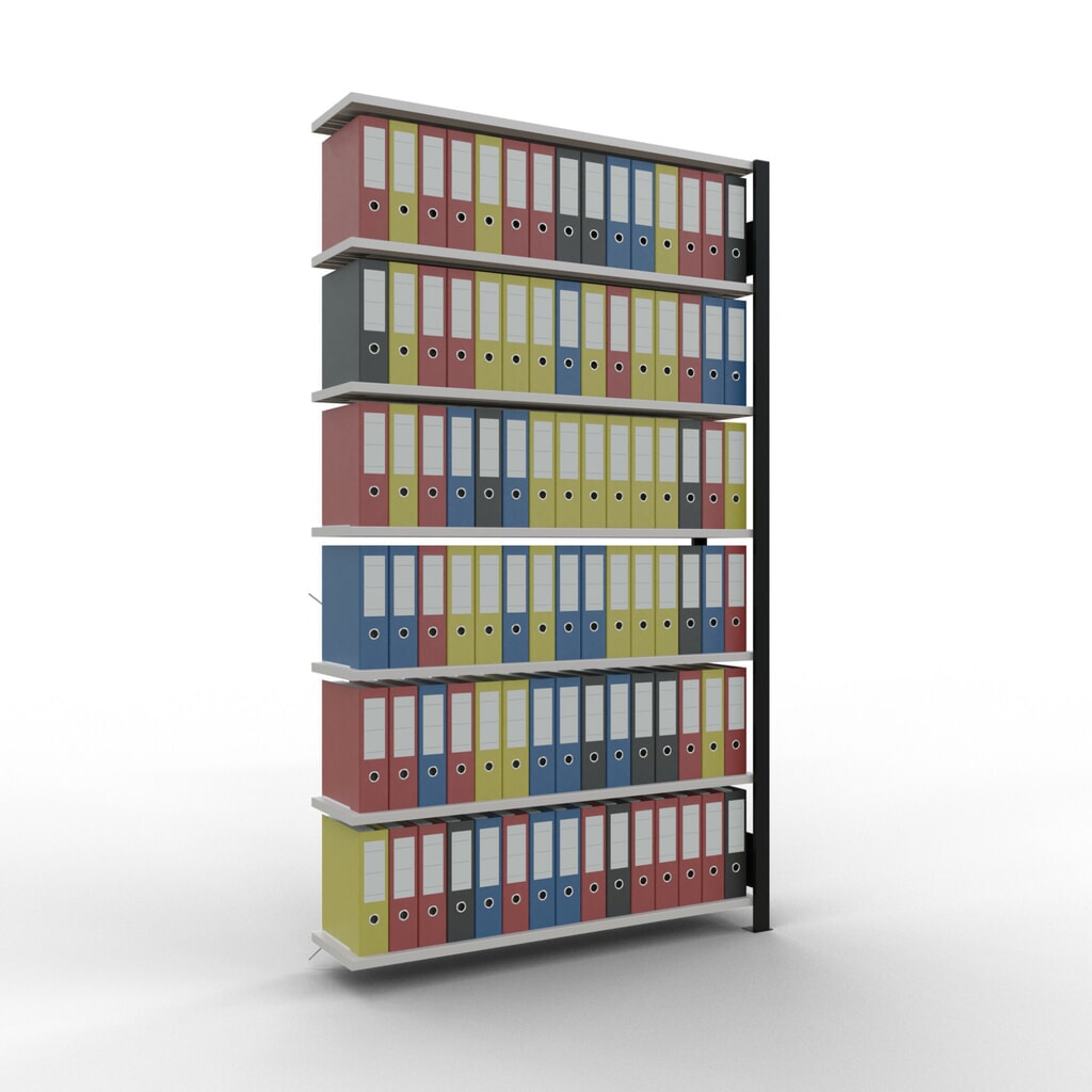 Archiefstelling SCHULTE AV, eenzijdig, zonder eindaanslagen, VL 85 kg, zwart, hxbxd 2.300 x 1.300 x 300 mm Productafbeelding nr. 2: Archiefstelling SCHULTE AV, eenzijdig, zonder eindaanslagen, VL 85 kg, zwart, hxbxd 2.300 x 1.300 x 300 mm