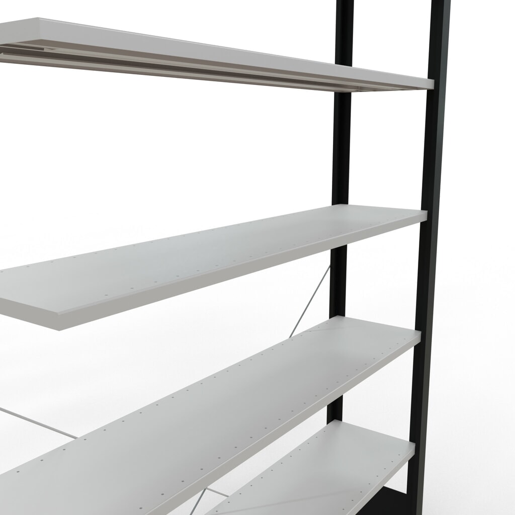 Archiefstelling SCHULTE AV, eenzijdig, zonder eindaanslagen, VL 85 kg, zwart, hxbxd 2.300 x 1.300 x 300 mm Productafbeelding nr. 4: Archiefstelling SCHULTE AV, eenzijdig, zonder eindaanslagen, VL 85 kg, zwart, hxbxd 2.300 x 1.300 x 300 mm