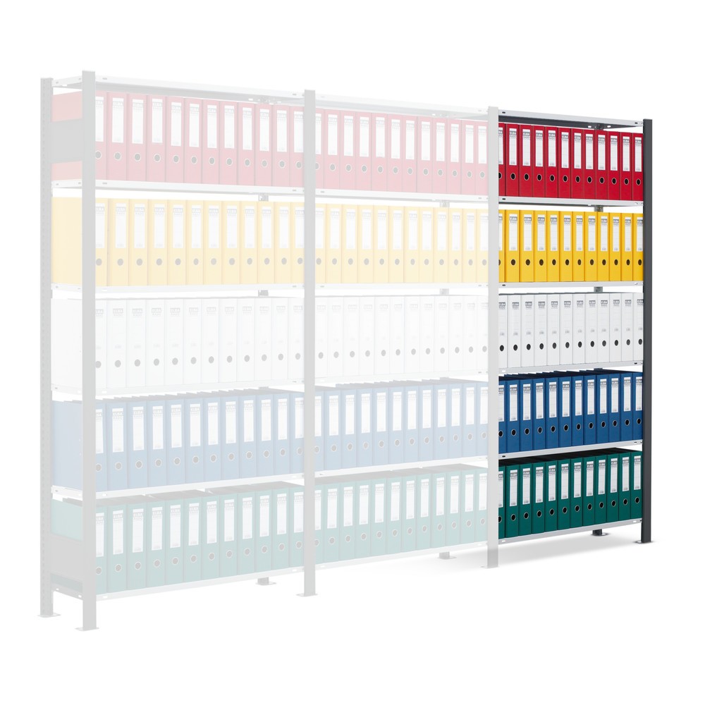 Product afbeelding: Archiefstelling SCHULTE AV, eenzijdig, zonder eindaanslagen, VL 85 kg, zwart, hxbxd 2.000 x 750 x 300 mm