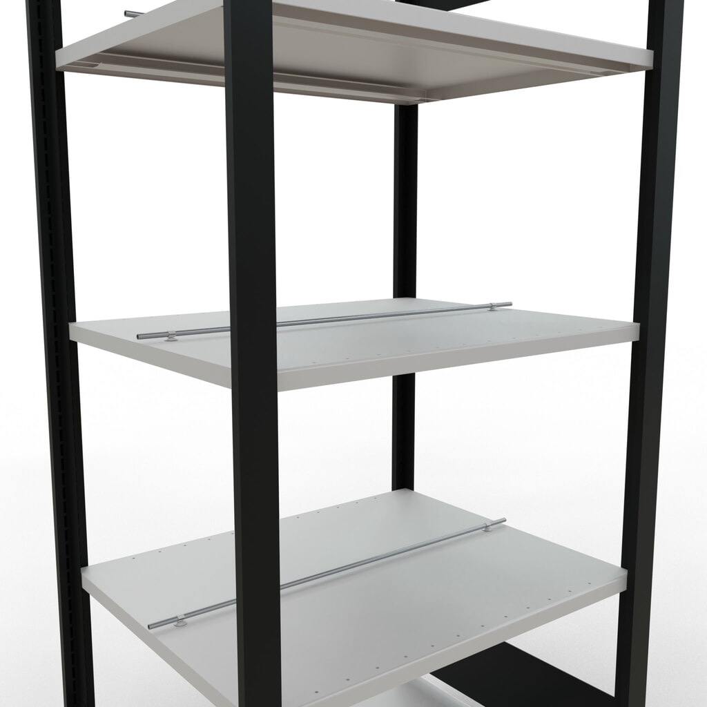 Archiefstelling SCHULTE BV, dubbelzijdig, met middenaanslagen, VL 150 kg, zwart, hxbxd 1.800 x 750 x 600 mm Productafbeelding nr. 4: Archiefstelling SCHULTE BV, dubbelzijdig, met middenaanslagen, VL 150 kg, zwart, hxbxd 1.800 x 750 x 600 mm