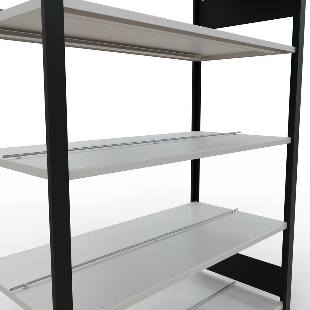 Productafbeelding nr. 4: Archiefstelling SCHULTE BV, dubbelzijdig, met middenaanslagen, VL 150 kg, zwart, hxbxd 1.800 x 1.300 x 600 mm