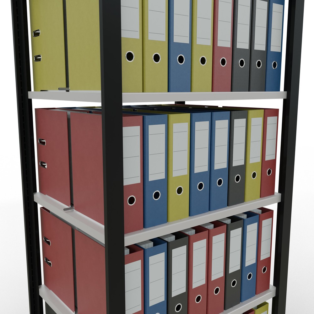Productafbeelding nr. 3: Archiefstelling SCHULTE BV, dubbelzijdig, met middenaanslagen, VL 150 kg, zwart, hxbxd 2.000 x 750 x 600 mm