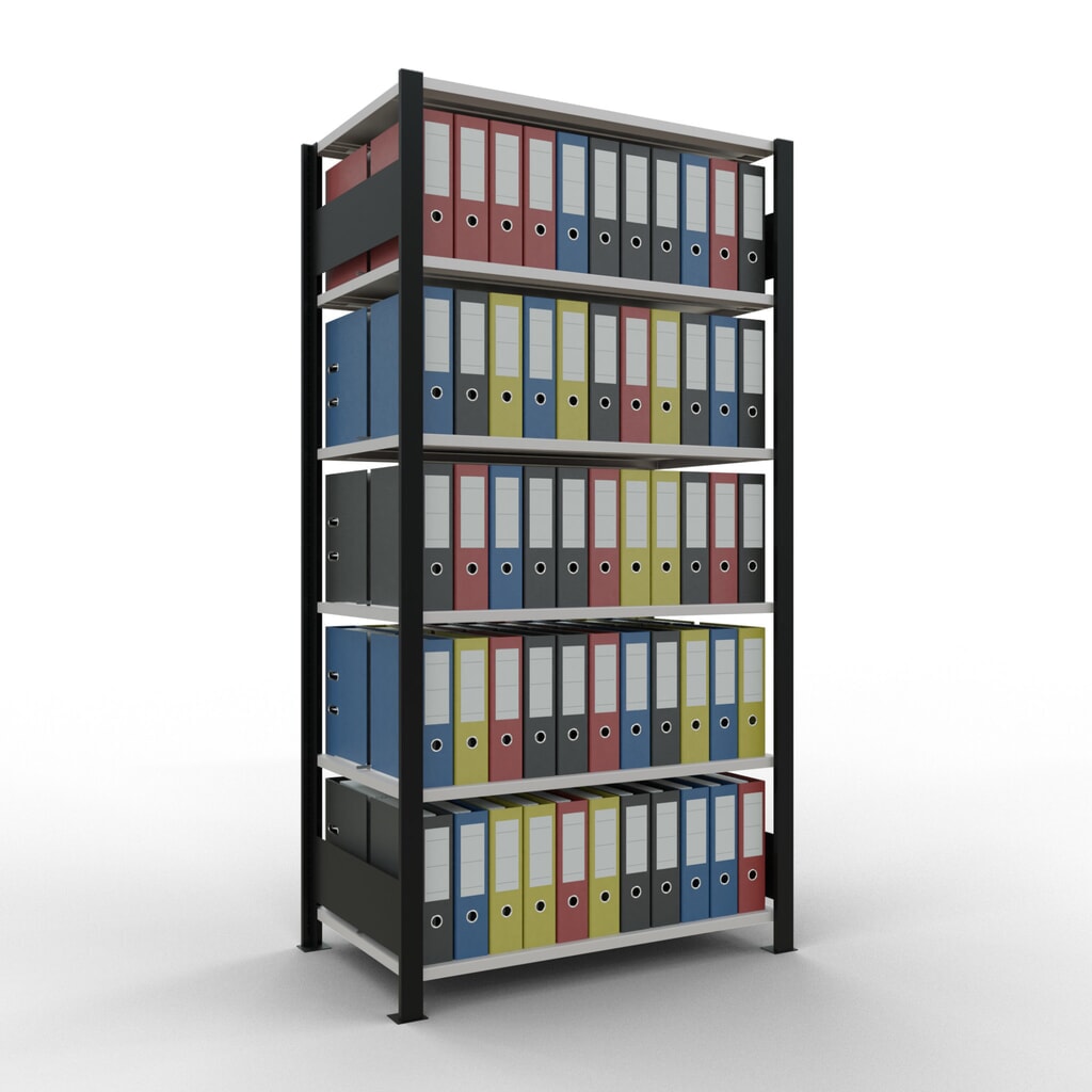 Archiefstelling SCHULTE BV, dubbelzijdig, met middenaanslagen, VL 150 kg, zwart, hxbxd 2.000 x 1.000 x 600 mm Productafbeelding nr. 2: Archiefstelling SCHULTE BV, dubbelzijdig, met middenaanslagen, VL 150 kg, zwart, hxbxd 2.000 x 1.000 x 600 mm