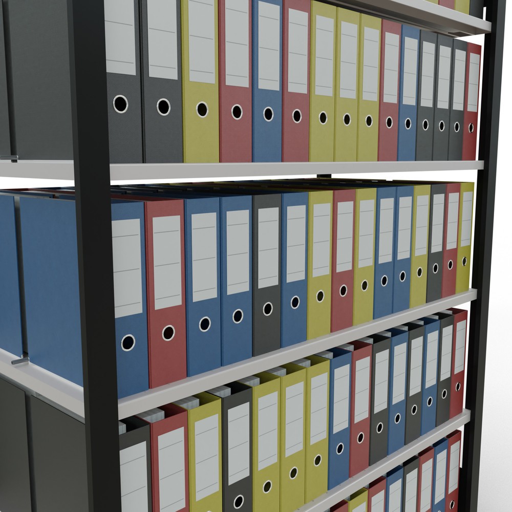 Productafbeelding nr. 3: Archiefstelling SCHULTE BV, dubbelzijdig, met middenaanslagen, VL 150 kg, zwart, hxbxd 2.000 x 1.300 x 600 mm