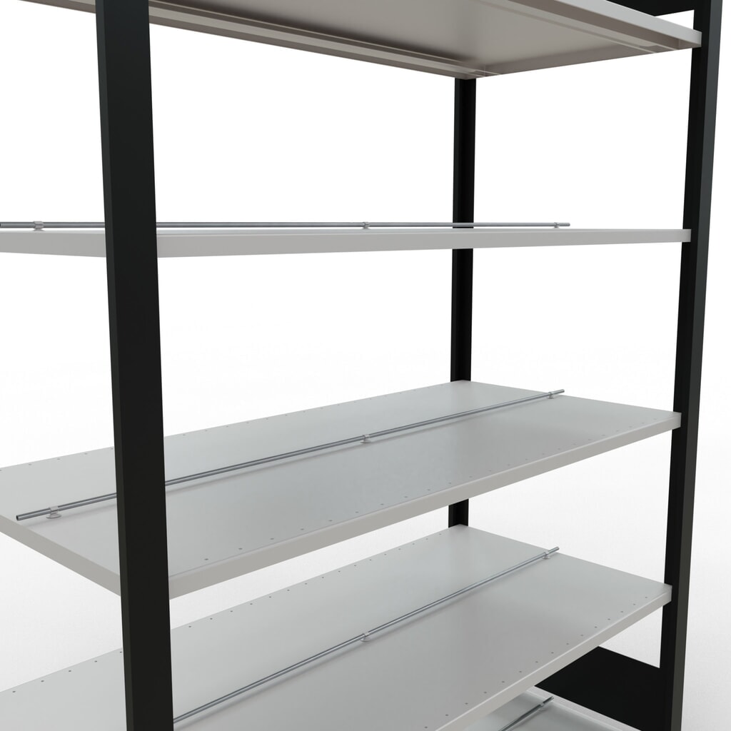 Productafbeelding nr. 4: Archiefstelling SCHULTE BV, dubbelzijdig, met middenaanslagen, VL 150 kg, zwart, hxbxd 2.000 x 1.300 x 600 mm