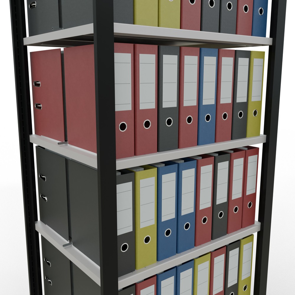 Productafbeelding nr. 3: Archiefstelling SCHULTE BV, dubbelzijdig, met middenaanslagen, VL 150 kg, zwart, hxbxd 2.300 x 750 x 600 mm