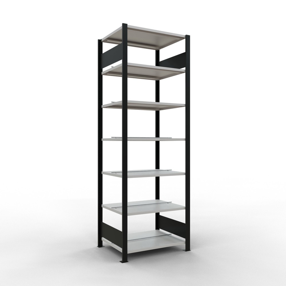 Productafbeelding nr. 1: Archiefstelling SCHULTE BV, dubbelzijdig, met middenaanslagen, VL 150 kg, zwart, hxbxd 2.300 x 750 x 600 mm