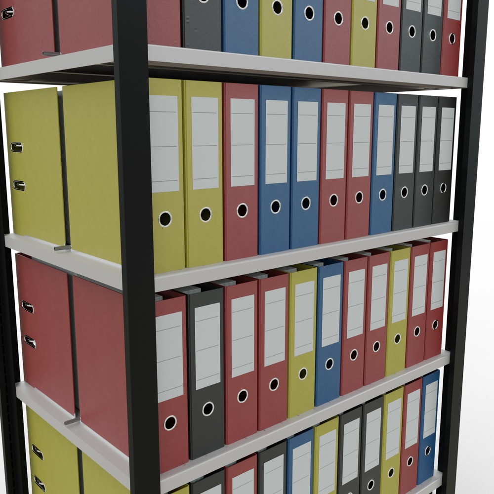 Productafbeelding nr. 3: Archiefstelling SCHULTE BV, dubbelzijdig, met middenaanslagen, VL 150 kg, zwart, hxbxd 2.300 x 1.000 x 600 mm