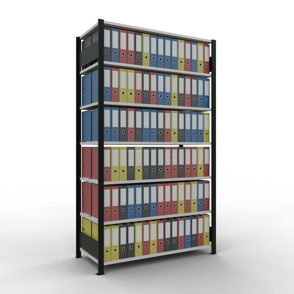 Productafbeelding nr. 2: Archiefstelling SCHULTE BV, dubbelzijdig, met middenaanslagen, VL 150 kg, zwart, hxbxd 2.300 x 1.300 x 600 mm