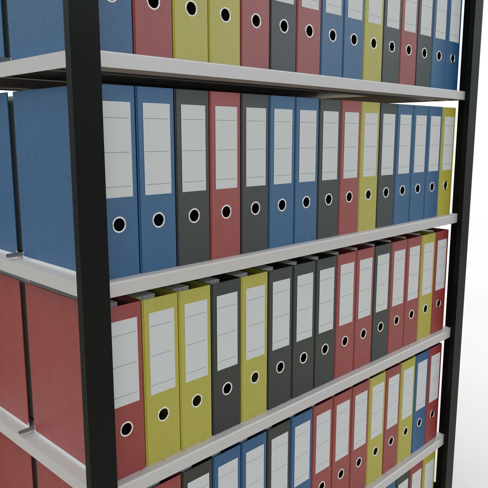 Productafbeelding nr. 3: Archiefstelling SCHULTE BV, dubbelzijdig, met middenaanslagen, VL 150 kg, zwart, hxbxd 2.300 x 1.300 x 600 mm
