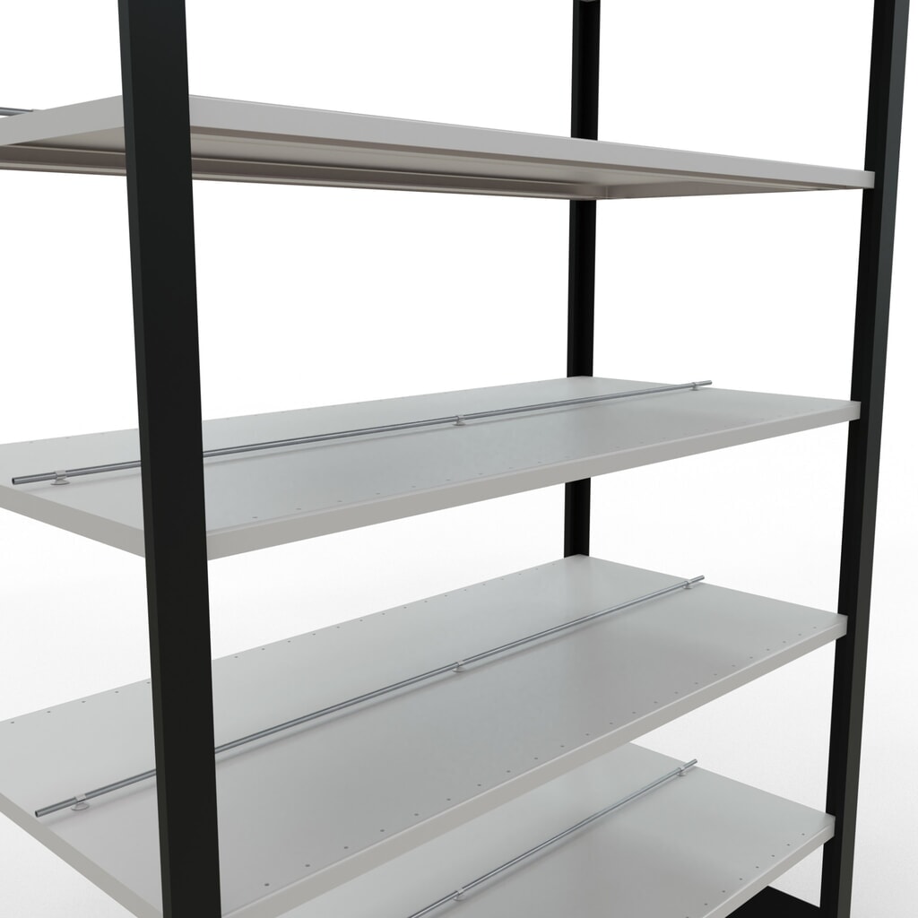 Archiefstelling SCHULTE BV, dubbelzijdig, met middenaanslagen, VL 150 kg, zwart, hxbxd 2.300 x 1.300 x 600 mm Productafbeelding nr. 4: Archiefstelling SCHULTE BV, dubbelzijdig, met middenaanslagen, VL 150 kg, zwart, hxbxd 2.300 x 1.300 x 600 mm
