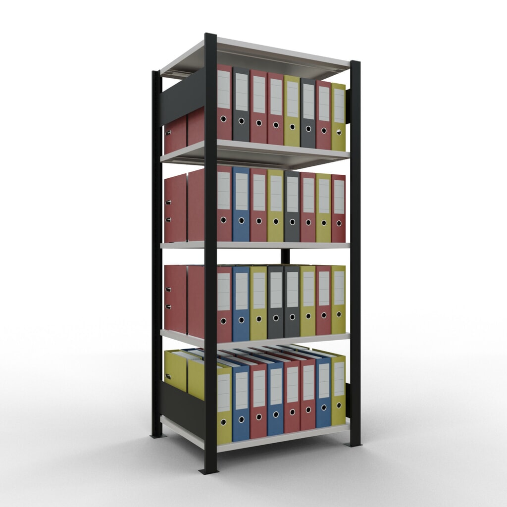 Productafbeelding nr. 2: Archiefstelling SCHULTE BV, dubbelzijdig, zonder middenaanslagen, VL 150 kg, zwart, hxbxd 1.800 x 750 x 600 mm