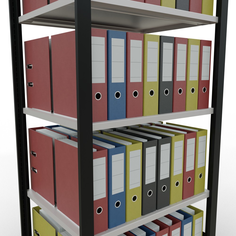 Productafbeelding nr. 3: Archiefstelling SCHULTE BV, dubbelzijdig, zonder middenaanslagen, VL 150 kg, zwart, hxbxd 1.800 x 750 x 600 mm