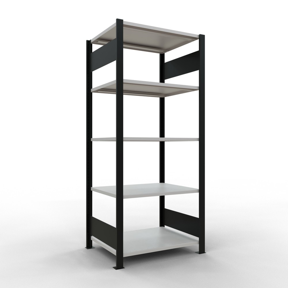 Product afbeelding: Archiefstelling SCHULTE BV, dubbelzijdig, zonder middenaanslagen, VL 150 kg, zwart, hxbxd 1.800 x 750 x 600 mm