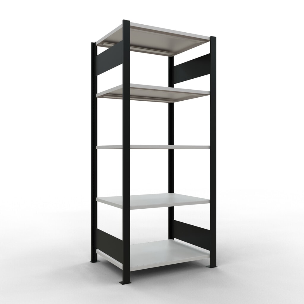 Archiefstelling SCHULTE BV, dubbelzijdig, zonder middenaanslagen, VL 150 kg, zwart, hxbxd 1.800 x 750 x 600 mm Product afbeelding: Archiefstelling SCHULTE BV, dubbelzijdig, zonder middenaanslagen, VL 150 kg, zwart, hxbxd 1.800 x 750 x 600 mm