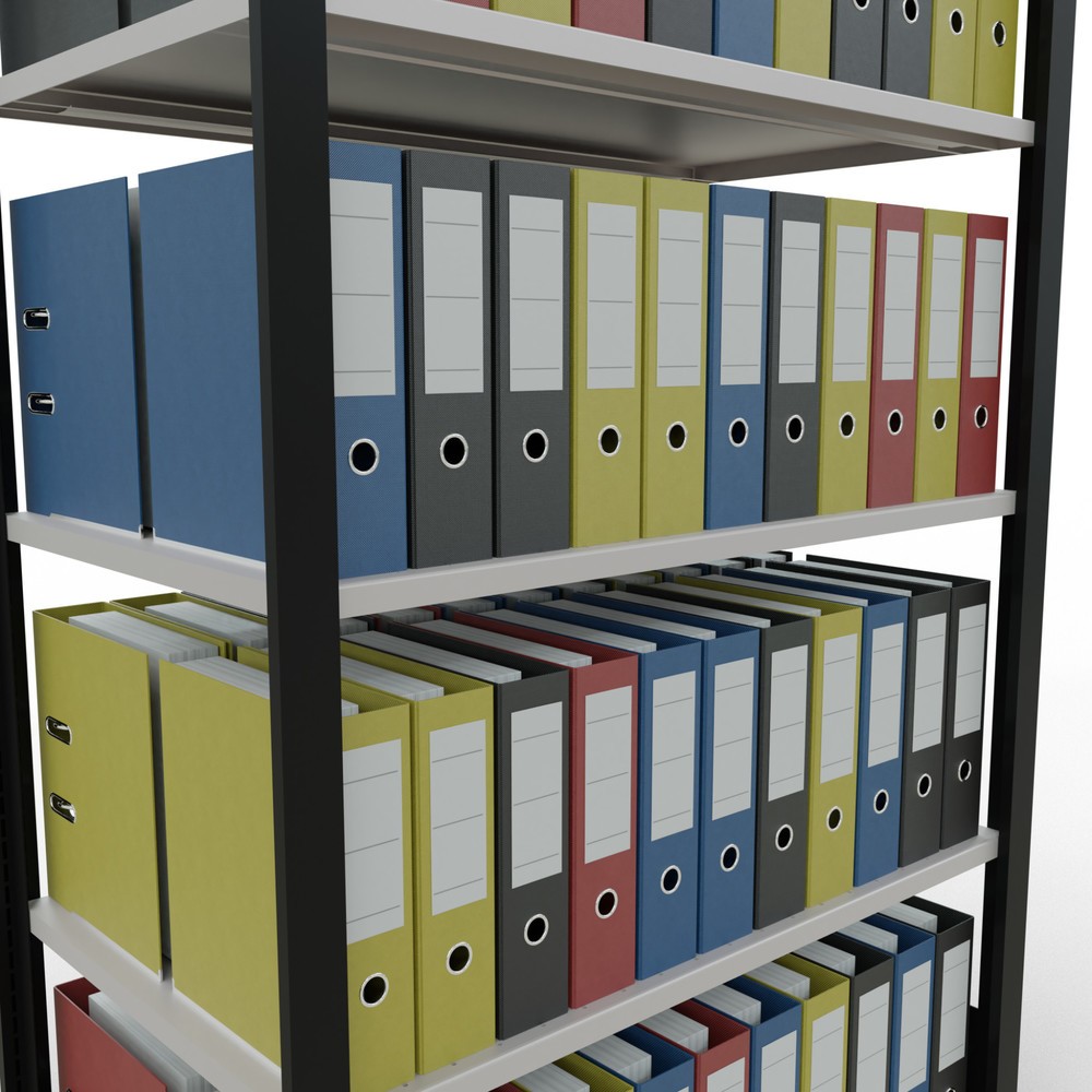 Productafbeelding nr. 3: Archiefstelling SCHULTE BV, dubbelzijdig, zonder middenaanslagen, VL 150 kg, zwart, hxbxd 1.800 x 1.000 x 600 mm