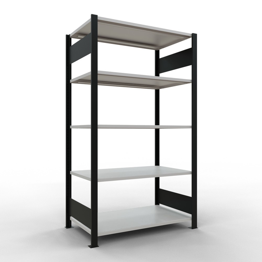 Product afbeelding: Archiefstelling SCHULTE BV, dubbelzijdig, zonder middenaanslagen, VL 150 kg, zwart, hxbxd 1.800 x 1.000 x 600 mm
