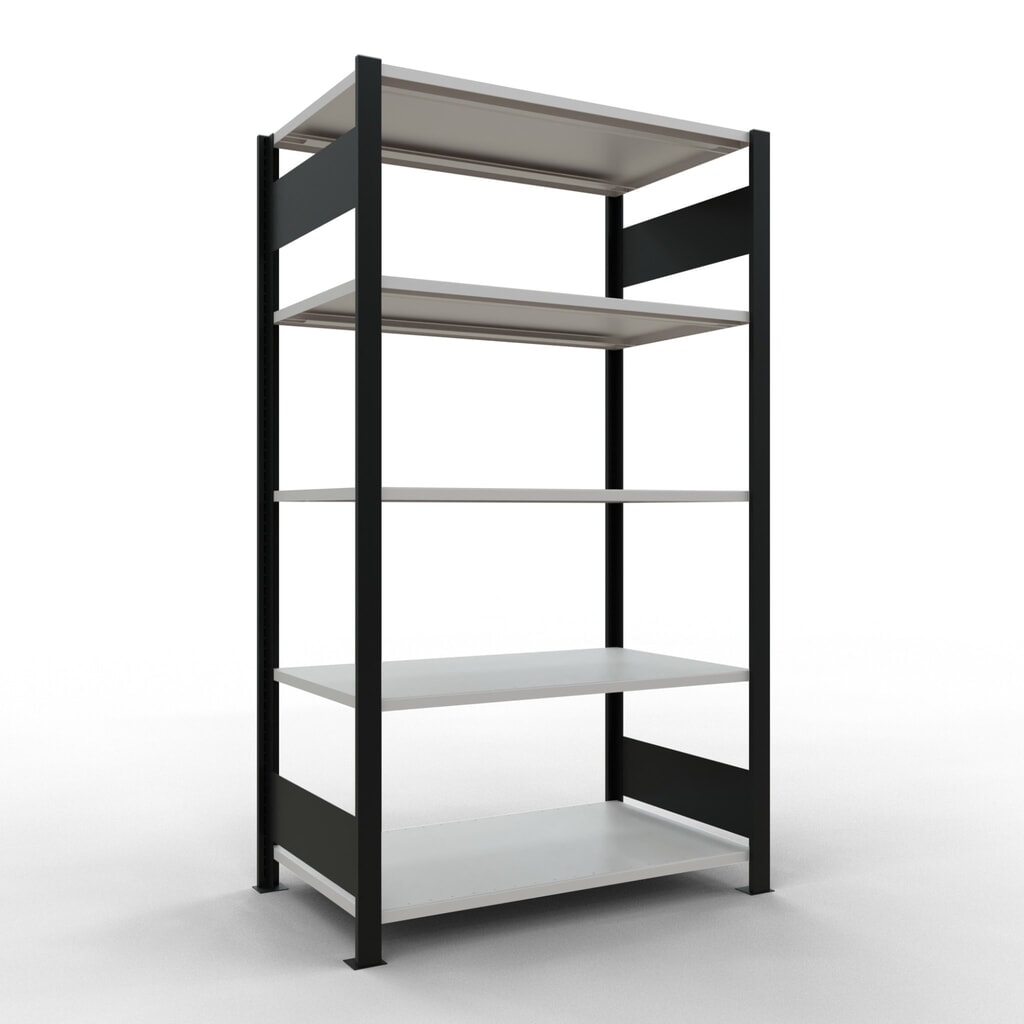 Product afbeelding: Archiefstelling SCHULTE BV, dubbelzijdig, zonder middenaanslagen, VL 150 kg, zwart, hxbxd 1.800 x 1.000 x 600 mm