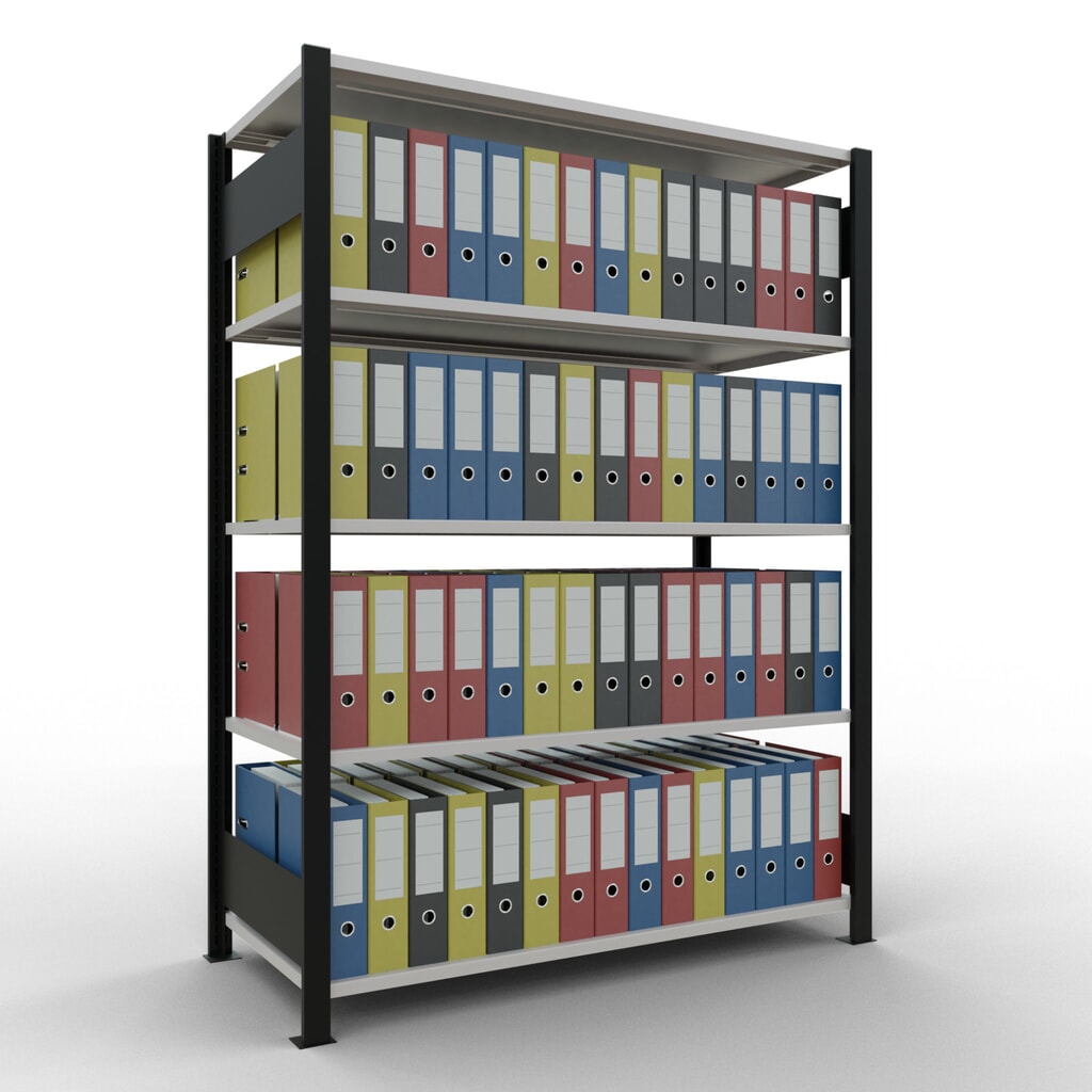 Archiefstelling SCHULTE BV, dubbelzijdig, zonder middenaanslagen, VL 150 kg, zwart, hxbxd 1.800 x 1.300 x 600 mm Productafbeelding nr. 2: Archiefstelling SCHULTE BV, dubbelzijdig, zonder middenaanslagen, VL 150 kg, zwart, hxbxd 1.800 x 1.300 x 600 mm