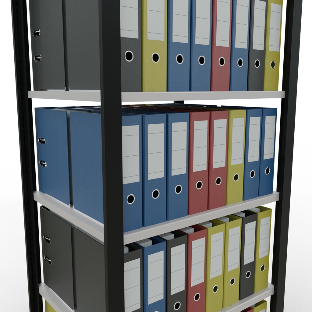 Archiefstelling SCHULTE BV, dubbelzijdig, zonder middenaanslagen, VL 150 kg, zwart, hxbxd 2.000 x 750 x 600 mm Productafbeelding nr. 3: Archiefstelling SCHULTE BV, dubbelzijdig, zonder middenaanslagen, VL 150 kg, zwart, hxbxd 2.000 x 750 x 600 mm