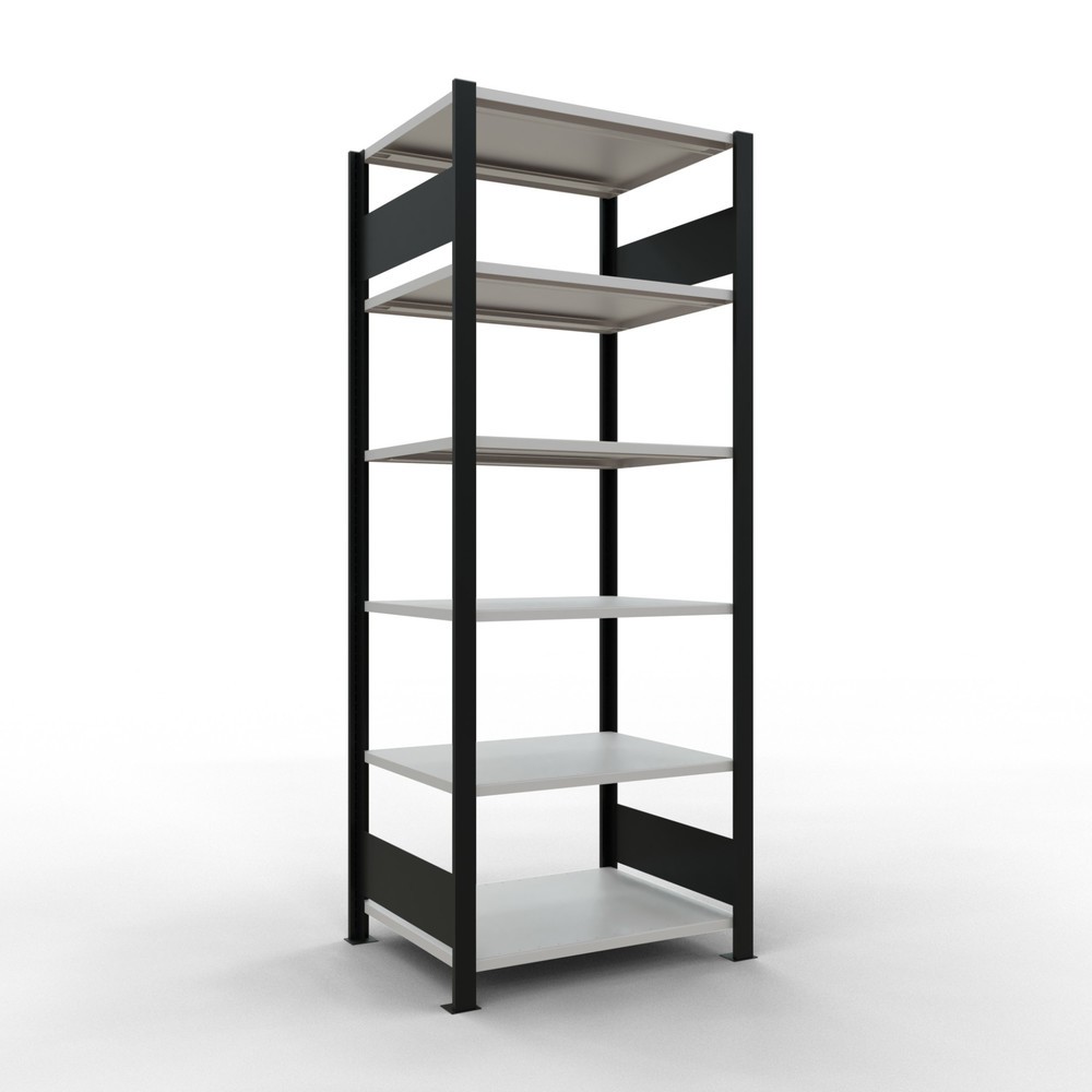 Product afbeelding: Archiefstelling SCHULTE BV, dubbelzijdig, zonder middenaanslagen, VL 150 kg, zwart, hxbxd 2.000 x 750 x 600 mm