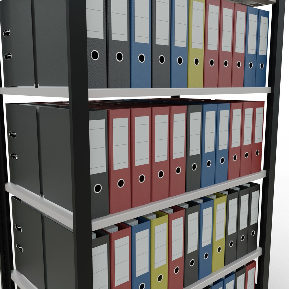 Productafbeelding nr. 3: Archiefstelling SCHULTE BV, dubbelzijdig, zonder middenaanslagen, VL 150 kg, zwart, hxbxd 2.000 x 1.000 x 600 mm