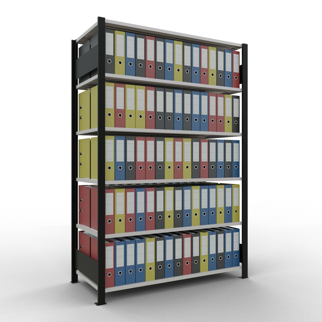 Productafbeelding nr. 2: Archiefstelling SCHULTE BV, dubbelzijdig, zonder middenaanslagen, VL 150 kg, zwart, hxbxd 2.000 x 1.300 x 600 mm