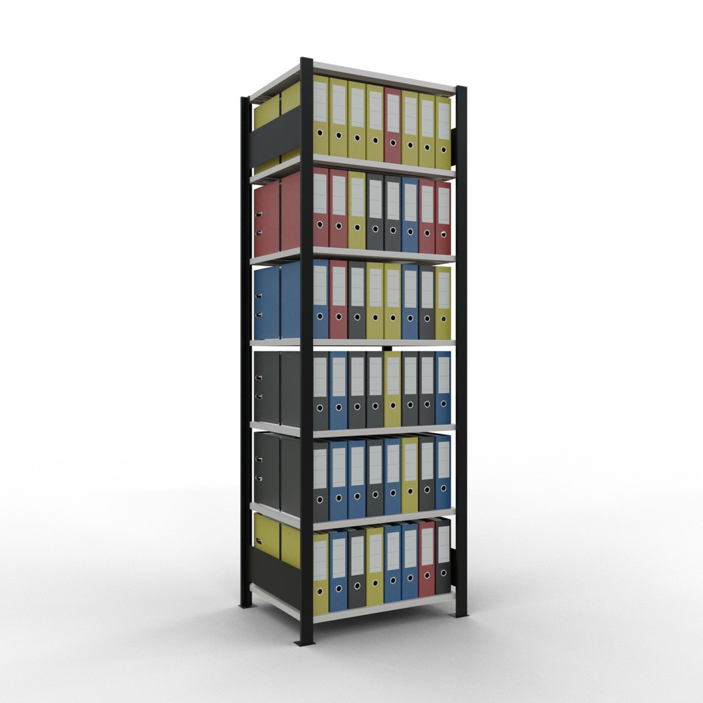 Productafbeelding nr. 2: Archiefstelling SCHULTE BV, dubbelzijdig, zonder middenaanslagen, VL 150 kg, zwart, hxbxd 2.300 x 750 x 600 mm