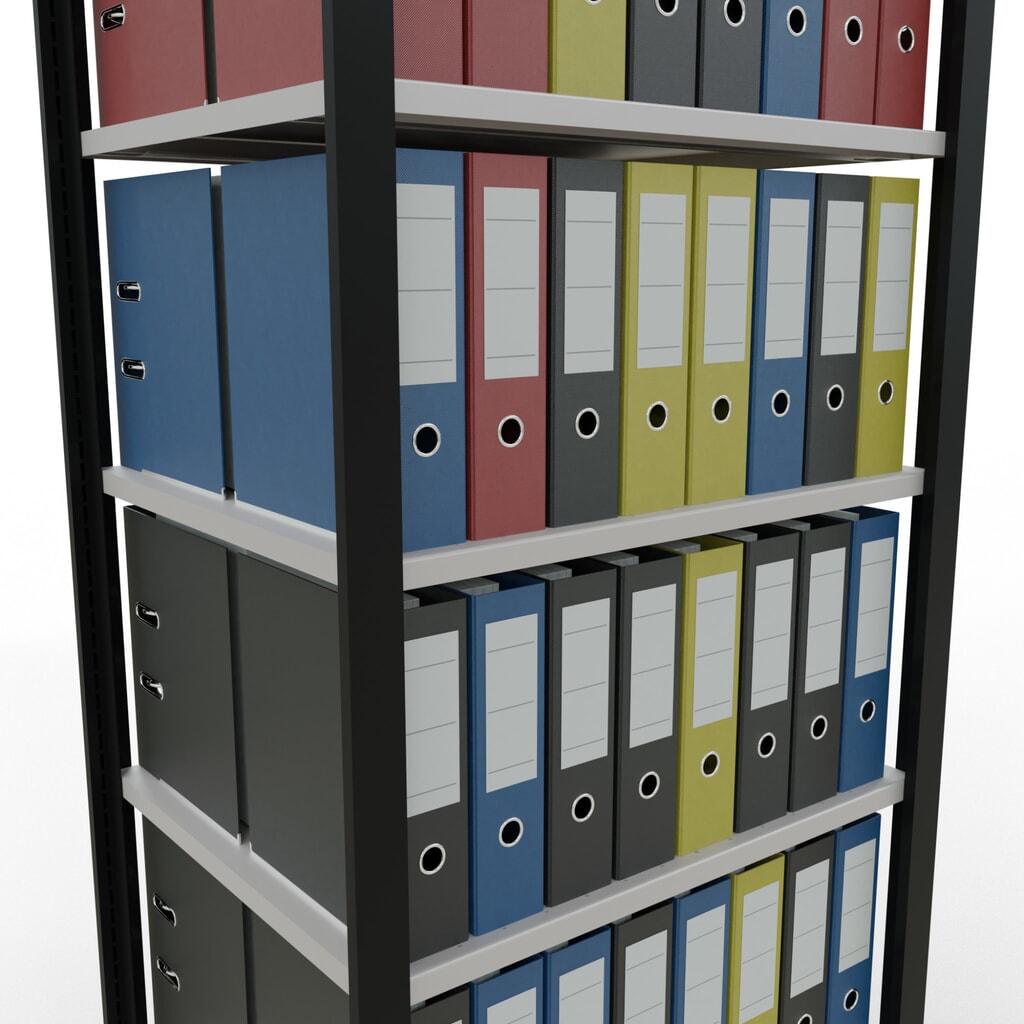 Archiefstelling SCHULTE BV, dubbelzijdig, zonder middenaanslagen, VL 150 kg, zwart, hxbxd 2.300 x 750 x 600 mm Productafbeelding nr. 3: Archiefstelling SCHULTE BV, dubbelzijdig, zonder middenaanslagen, VL 150 kg, zwart, hxbxd 2.300 x 750 x 600 mm