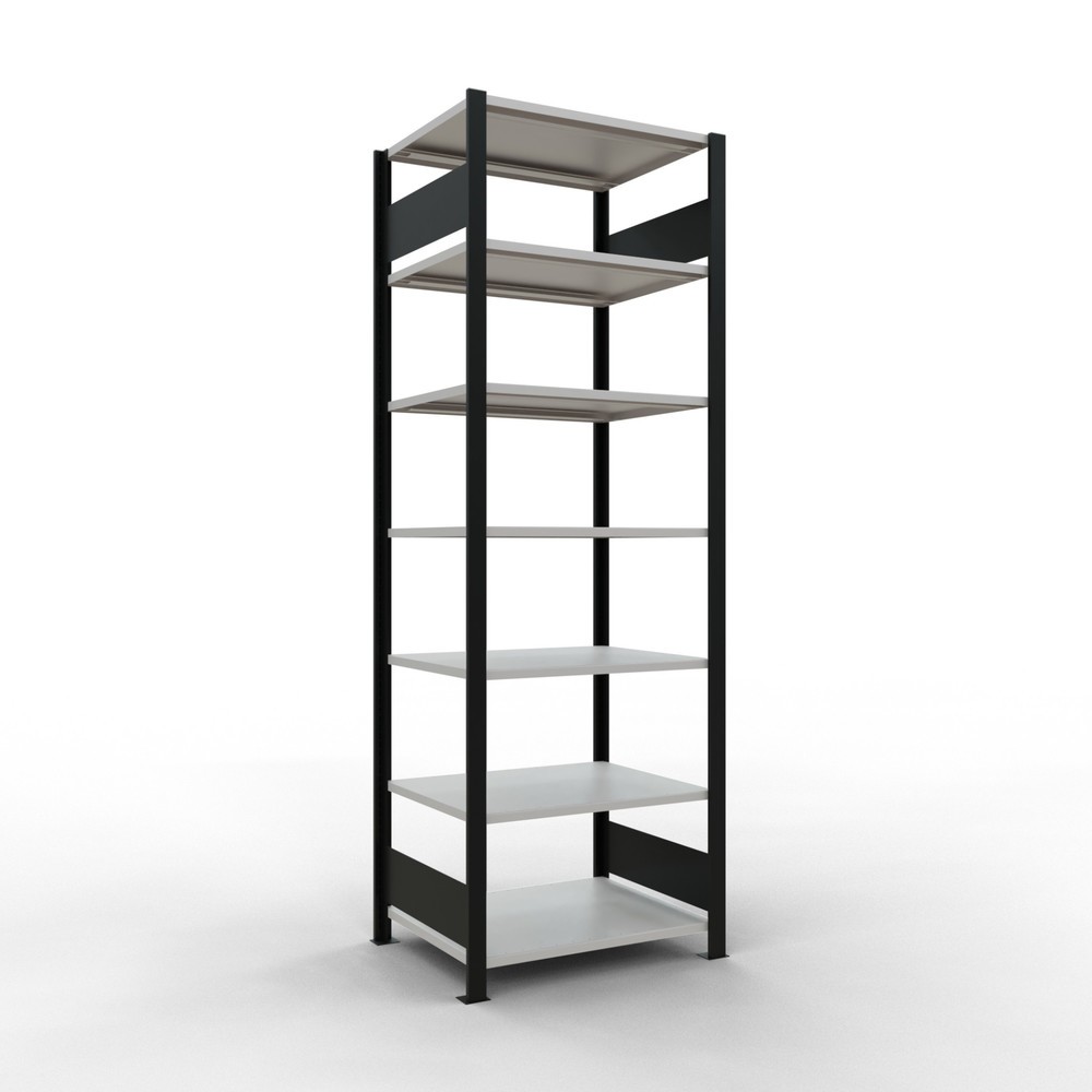 Product afbeelding: Archiefstelling SCHULTE BV, dubbelzijdig, zonder middenaanslagen, VL 150 kg, zwart, hxbxd 2.300 x 750 x 600 mm