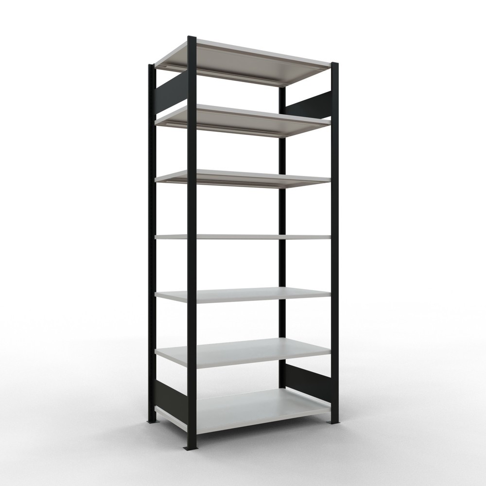 Product afbeelding: Archiefstelling SCHULTE BV, dubbelzijdig, zonder middenaanslagen, VL 150 kg, zwart, hxbxd 2.300 x 1.000 x 600 mm