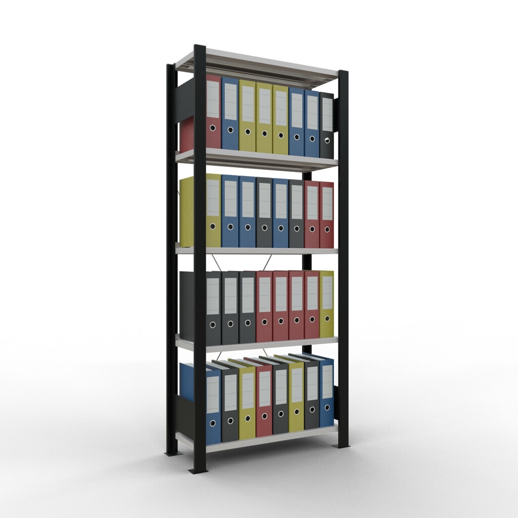 Archiefstelling SCHULTE BV, eenzijdig, met eindaanslagen, VL 85 kg, zwart, hxbxd 1.800 x 750 x 300 mm Productafbeelding nr. 2: Archiefstelling SCHULTE BV, eenzijdig, met eindaanslagen, VL 85 kg, zwart, hxbxd 1.800 x 750 x 300 mm