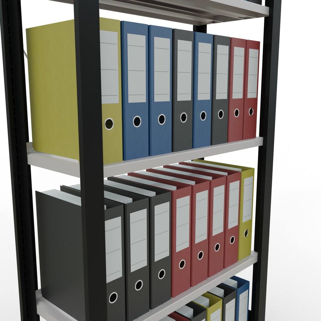 Productafbeelding nr. 3: Archiefstelling SCHULTE BV, eenzijdig, met eindaanslagen, VL 85 kg, zwart, hxbxd 1.800 x 750 x 300 mm