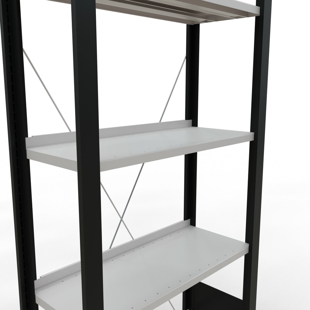 Archiefstelling SCHULTE BV, eenzijdig, met eindaanslagen, VL 85 kg, zwart, hxbxd 1.800 x 750 x 300 mm Productafbeelding nr. 4: Archiefstelling SCHULTE BV, eenzijdig, met eindaanslagen, VL 85 kg, zwart, hxbxd 1.800 x 750 x 300 mm