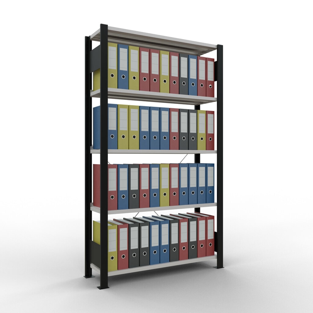 Archiefstelling SCHULTE BV, eenzijdig, met eindaanslagen, VL 85 kg, zwart, hxbxd 1.800 x 1.000 x 300 mm Productafbeelding nr. 2: Archiefstelling SCHULTE BV, eenzijdig, met eindaanslagen, VL 85 kg, zwart, hxbxd 1.800 x 1.000 x 300 mm
