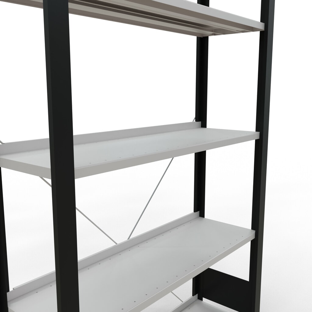 Archiefstelling SCHULTE BV, eenzijdig, met eindaanslagen, VL 85 kg, zwart, hxbxd 1.800 x 1.000 x 300 mm Productafbeelding nr. 4: Archiefstelling SCHULTE BV, eenzijdig, met eindaanslagen, VL 85 kg, zwart, hxbxd 1.800 x 1.000 x 300 mm