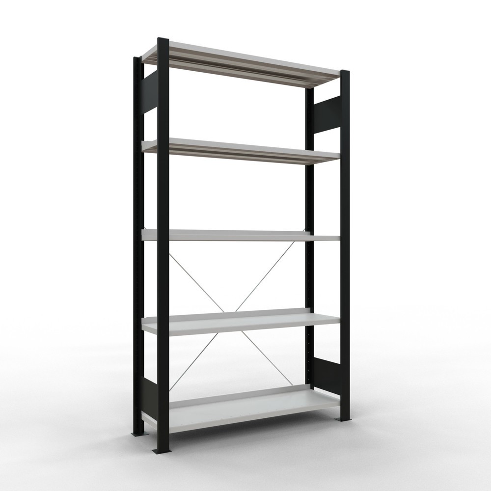 Product afbeelding: Archiefstelling SCHULTE BV, eenzijdig, met eindaanslagen, VL 85 kg, zwart, hxbxd 1.800 x 1.000 x 300 mm