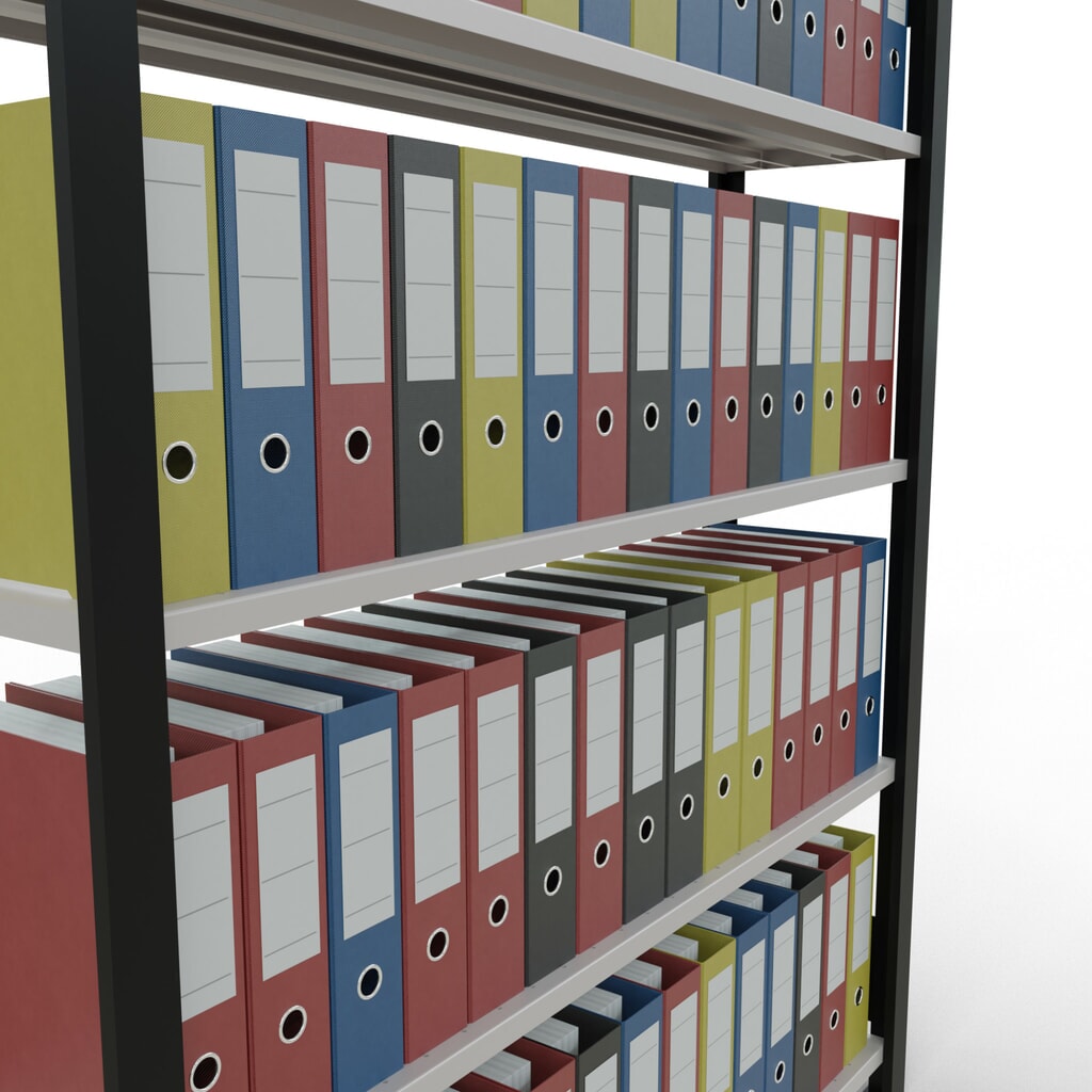 Archiefstelling SCHULTE BV, eenzijdig, met eindaanslagen, VL 85 kg, zwart, hxbxd 1.800 x 1.300 x 300 mm Productafbeelding nr. 3: Archiefstelling SCHULTE BV, eenzijdig, met eindaanslagen, VL 85 kg, zwart, hxbxd 1.800 x 1.300 x 300 mm
