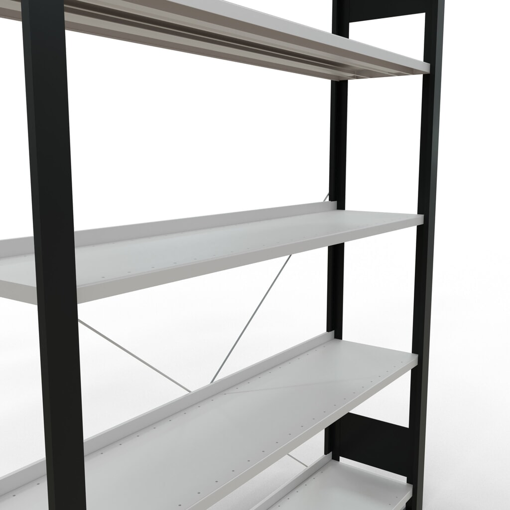 Archiefstelling SCHULTE BV, eenzijdig, met eindaanslagen, VL 85 kg, zwart, hxbxd 1.800 x 1.300 x 300 mm Productafbeelding nr. 4: Archiefstelling SCHULTE BV, eenzijdig, met eindaanslagen, VL 85 kg, zwart, hxbxd 1.800 x 1.300 x 300 mm
