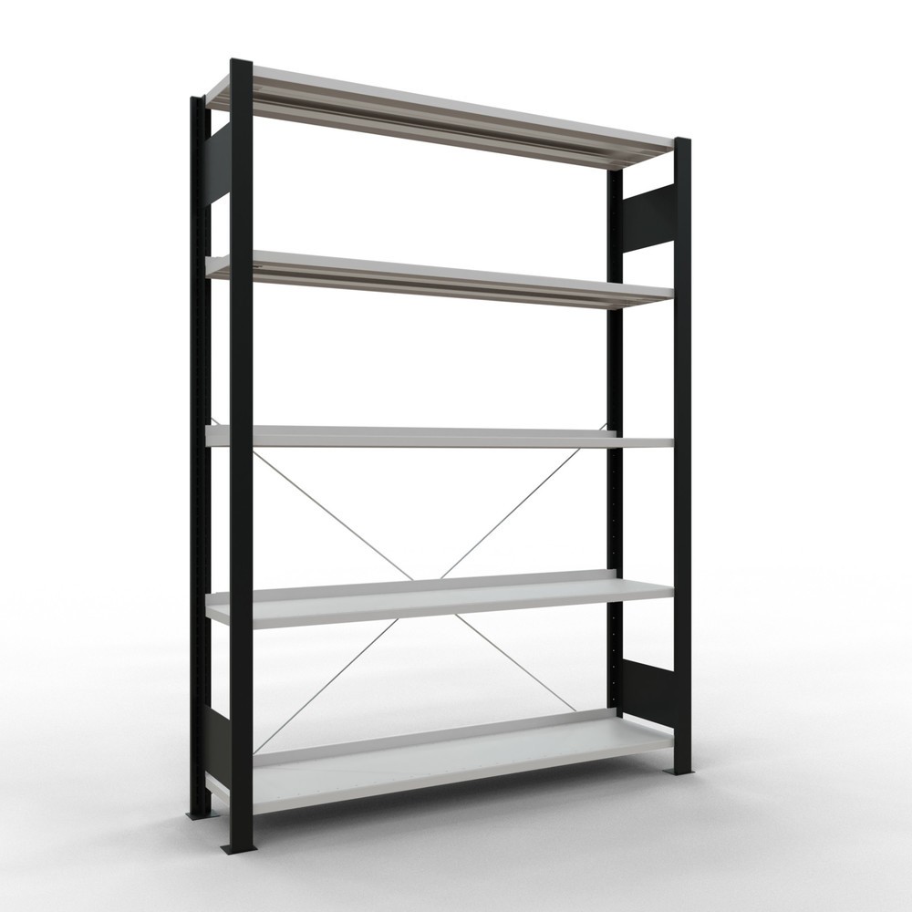Product afbeelding: Archiefstelling SCHULTE BV, eenzijdig, met eindaanslagen, VL 85 kg, zwart, hxbxd 1.800 x 1.300 x 300 mm