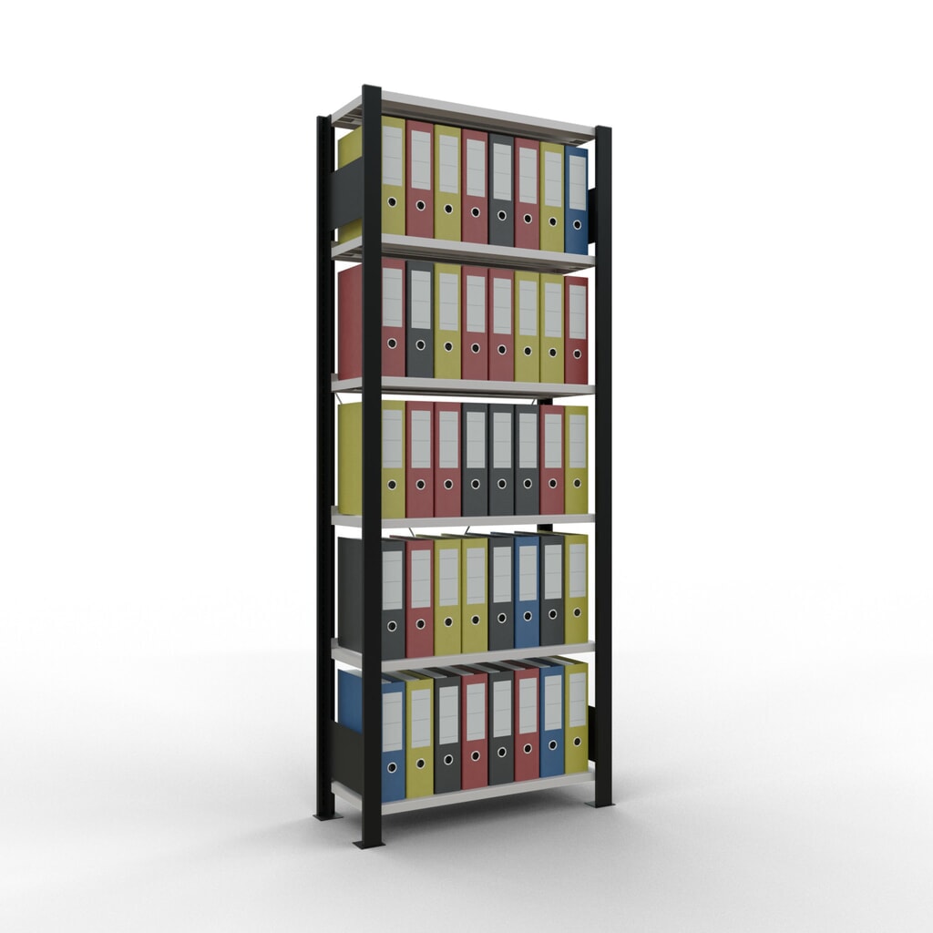 Productafbeelding nr. 2: Archiefstelling SCHULTE BV, eenzijdig, met eindaanslagen, VL 85 kg, zwart, hxbxd 2.000 x 750 x 300 mm